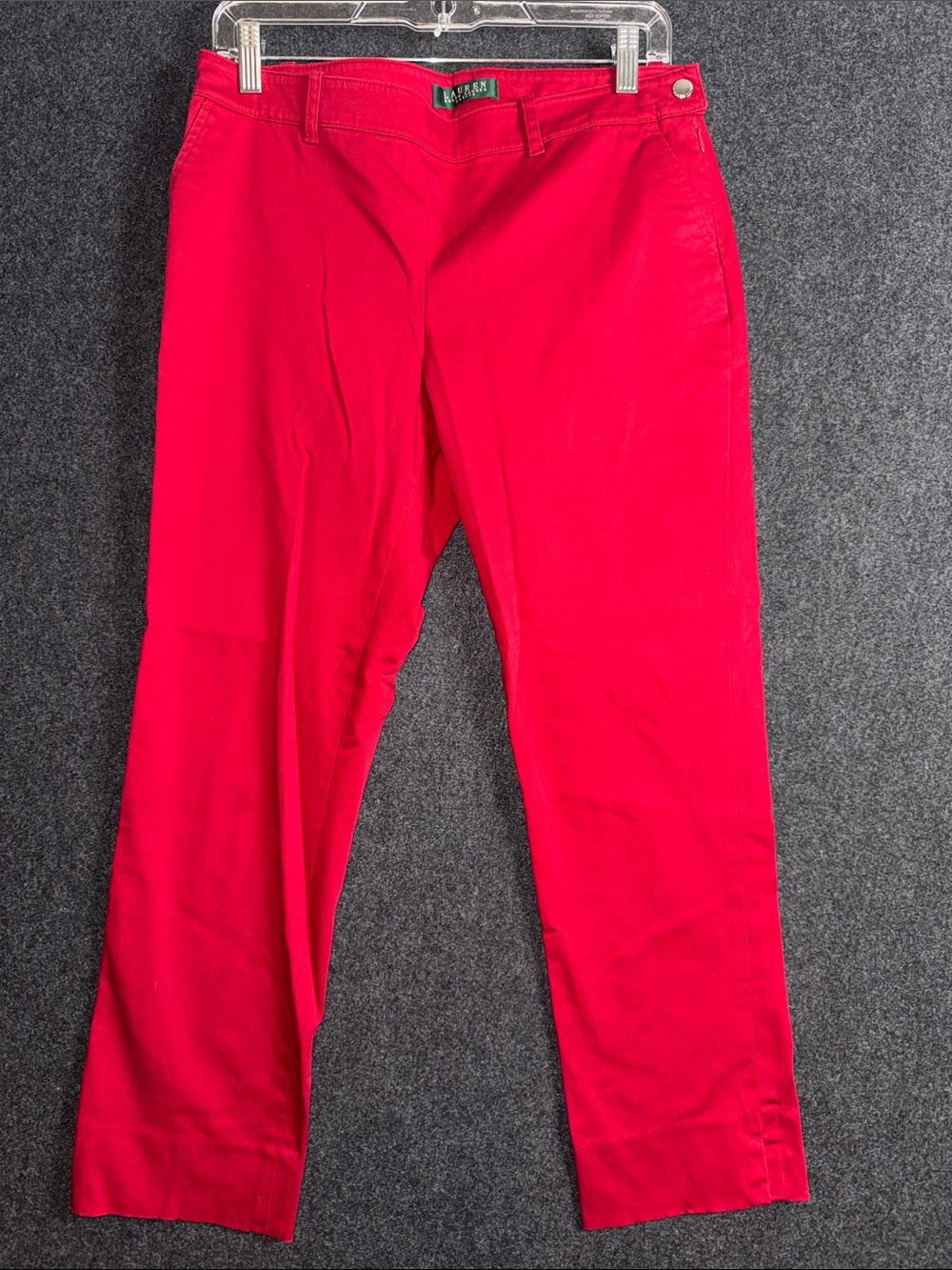 Lauren Ralph Lauren Bright Red Straight-Leg Capris